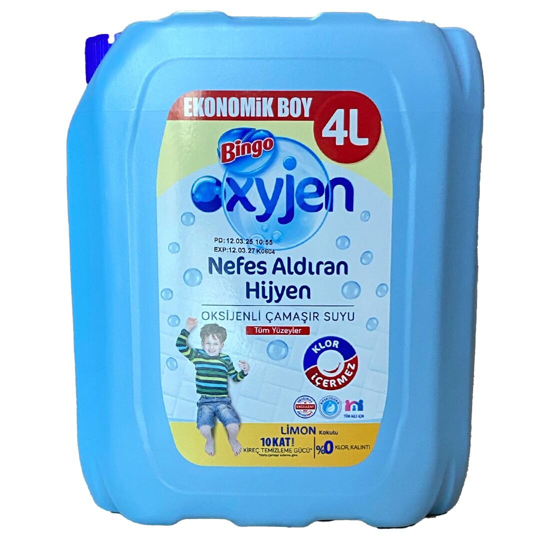 Bingo Oksijenli Çamaşır Suyu Limon Kokulu 4 L
