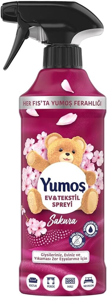 Yumoş Ev ve Tekstil Spreyi  Sakura  Yıkanması Zor Eşyalar İçin 450 ml
