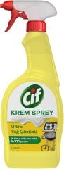 Cif Krem Sprey Ultra Yağ Çözücü Yüzey Temizleyici Limon 750 ml