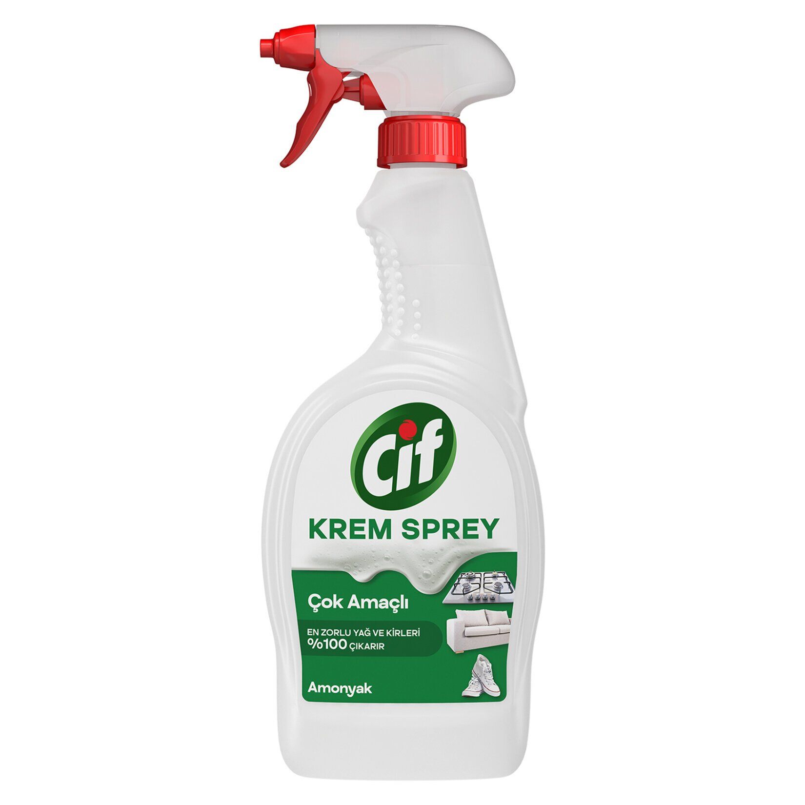 Cif Krem Sprey Amonyak Yüzey Temizleyici En Zorlu Yağ ve Kirleri %100 Çıkarır 750 ml