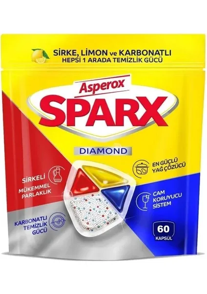 Asperox Sparx Diamond Bulaşık Makinesi Kapsülü 60'lı