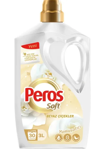 Peros 3 L YUMUŞATICI BEYAZ ÇİÇEKLER (KALPLİ)