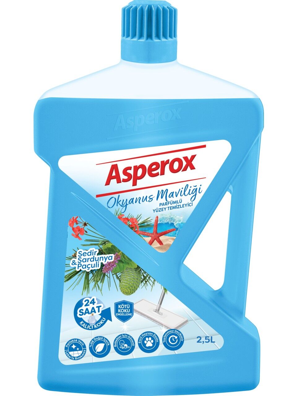 Asperox  Yüzey Temizleyici Okyanus Maviliği Sedir & Sardunya Paçuli 2,5 Lt