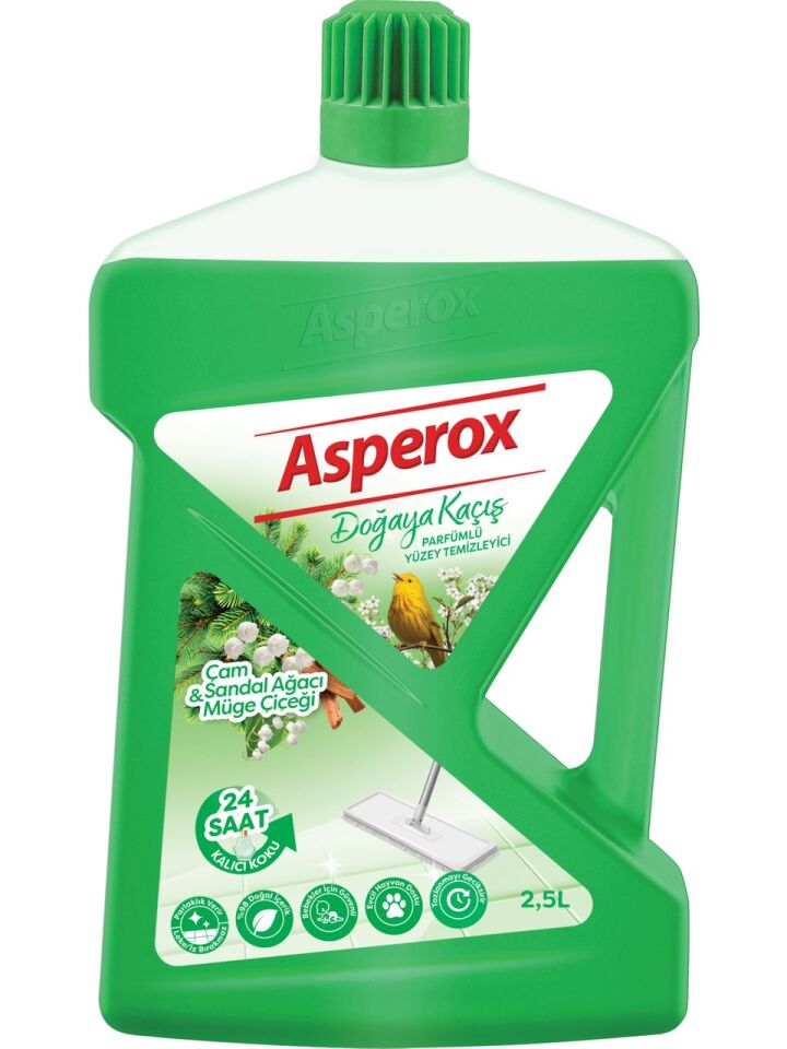 Asperox Yüzey Temizleyici Doğaya Kaçış Çam & Sandal Ağacı Müge Çiçeği 2,5 Lt