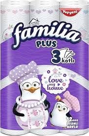 Familia Kağıt Havlu Plus Desenli 12'li Paket