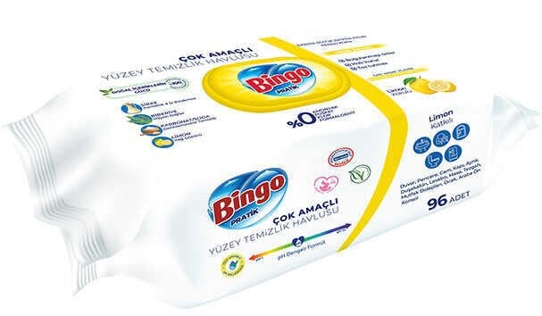 Bingo Yüzey Temizlik Havlusu Limon Kokulu 96'lı