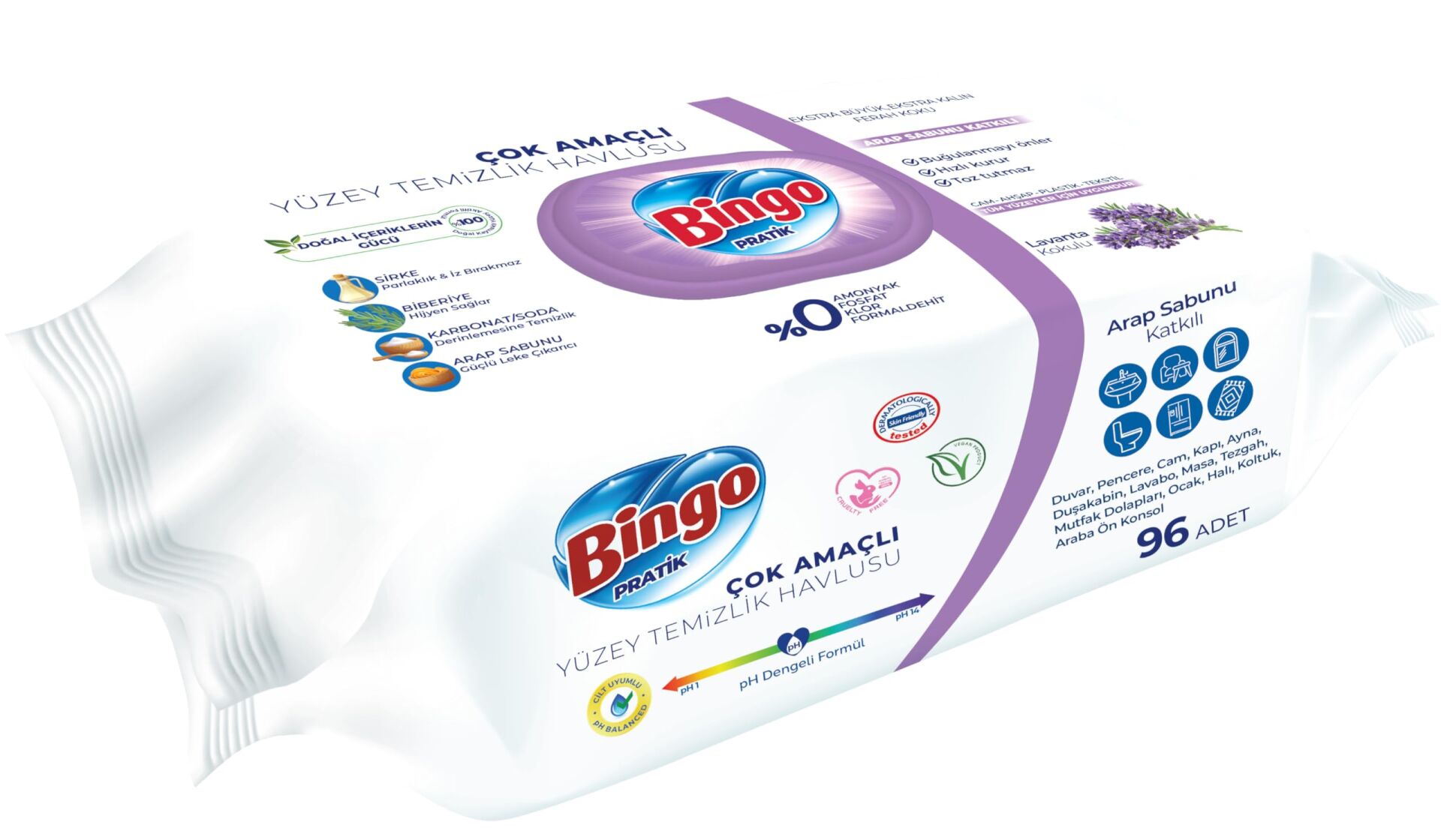 Bingo Yüzey Temizlik Havlusu Lavanta Kokulu 96'lı