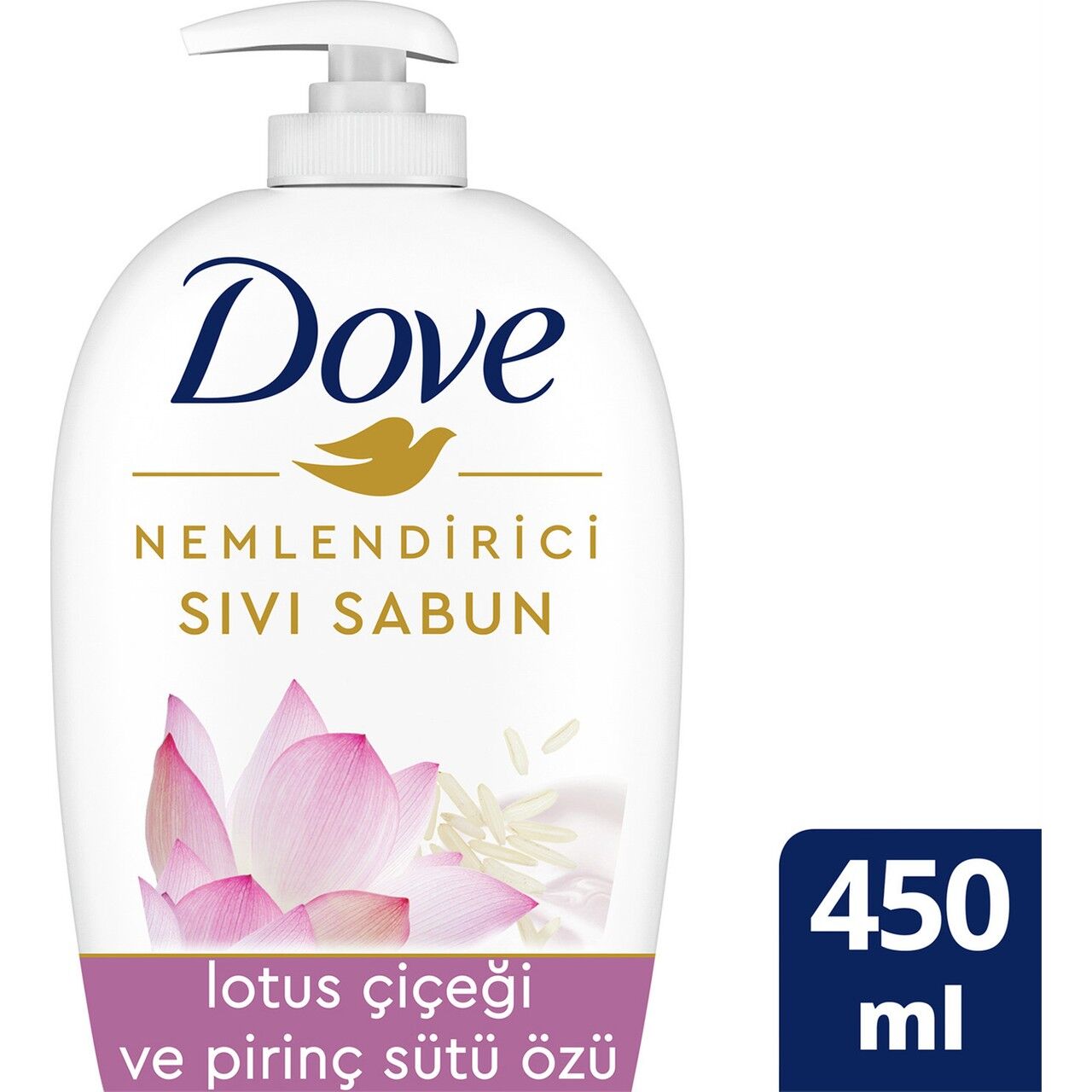 Dove Nemlendirici Sıvı Sabun Lotus Çiçeği ve Pirinç Sütü Özü Sıvı Sabun 450 ml