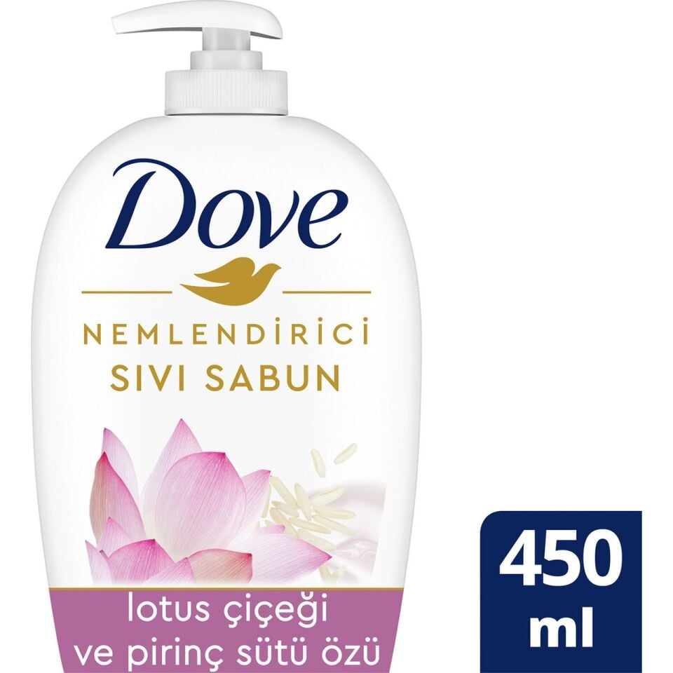 Dove Nemlendirici Sıvı Sabun Lotus Çiçeği ve Pirinç Sütü Özü Sıvı Sabun 450 ml